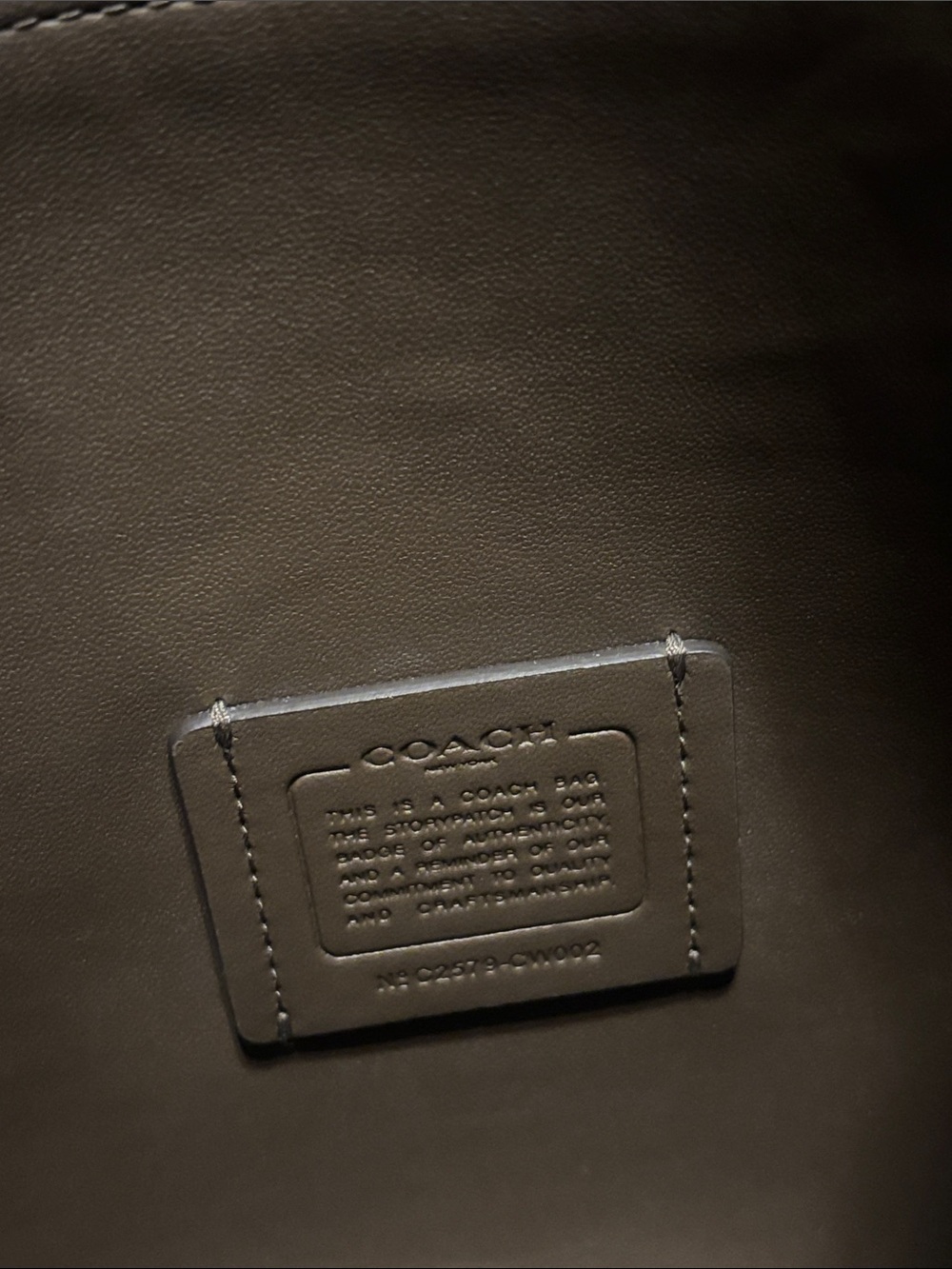 Coach Hadley Convertible Crossbody Bag in a dark stone pebble leather finish - Picture 9 of 9